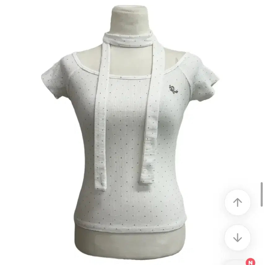 [BUNJANG] Dot Muffler Short Sleeve Set / 도트 머플러 반팔 (세트)