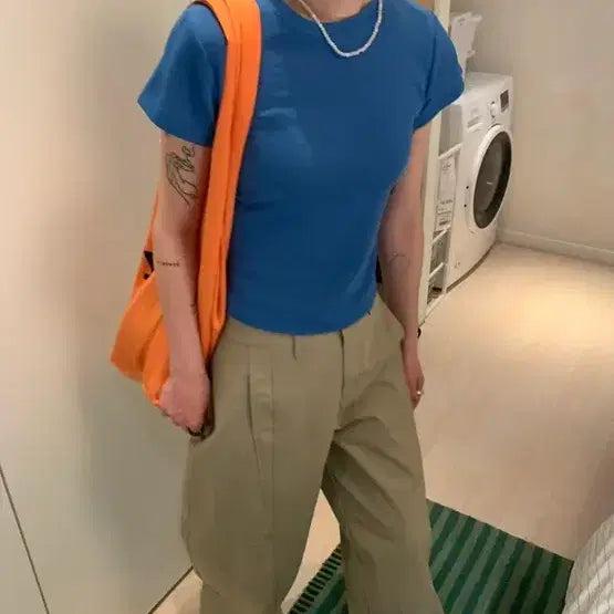[BUNJANG] Blue T-shirt / 티셔츠 팬츠