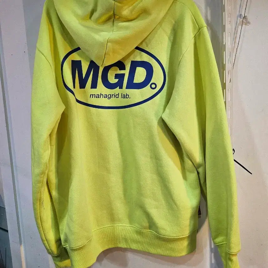 [BUNJANG] MGD Fluorescent Light Green Hoodie L / <만원빈티지>MGD 형광 연두색 후드티