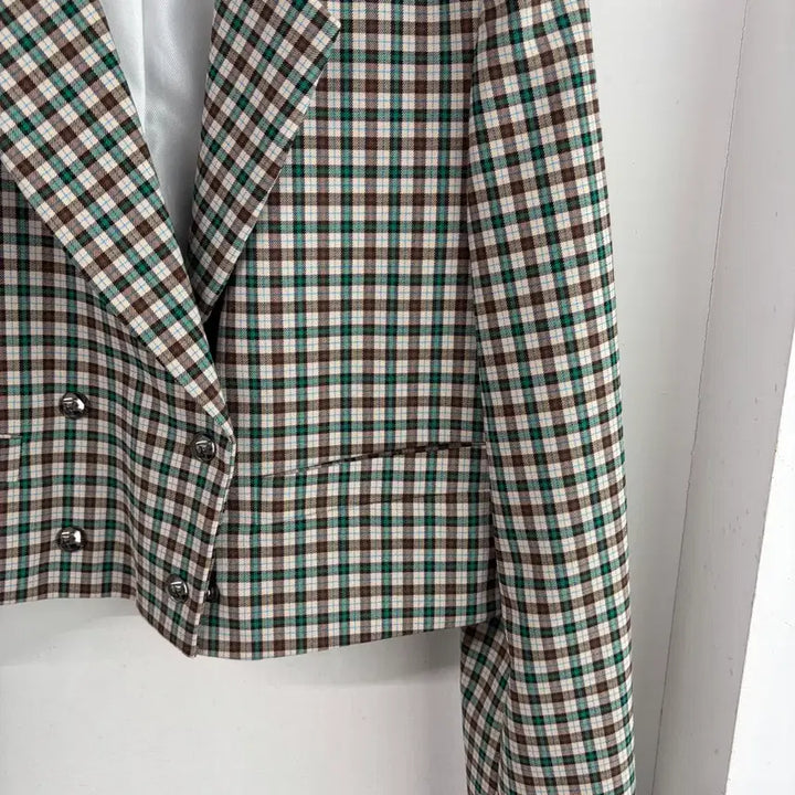 [BUNJANG] Theilma Cropped Check Jacket / 더일마 크롭 체크자켓