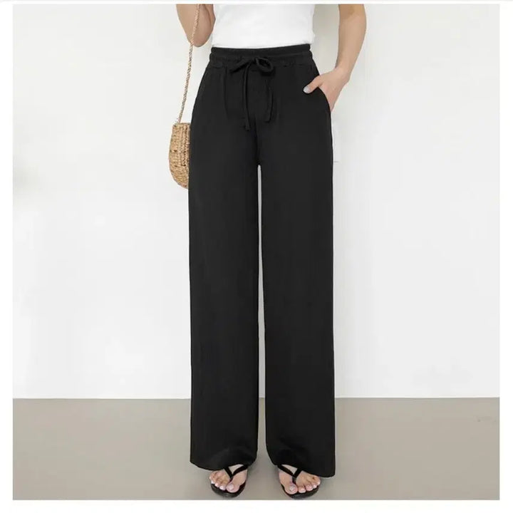 [BUNJANG] Ribbed Flowy Summer Cropped Pants - Bundle Set of 2 / 여름 숏기장 골지 찰랑바지 2장일괄