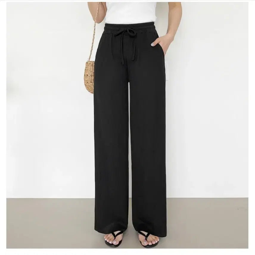 [BUNJANG] Ribbed Flowy Summer Cropped Pants - Bundle Set of 2 / 여름 숏기장 골지 찰랑바지 2장일괄