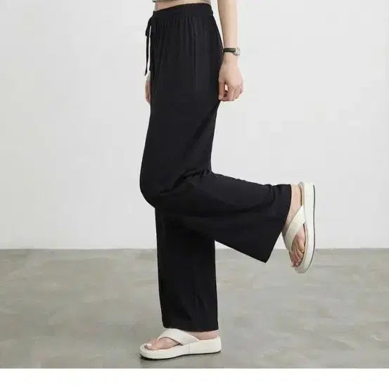 [BUNJANG] Ribbed Flowy Summer Cropped Pants - Bundle Set of 2 / 여름 숏기장 골지 찰랑바지 2장일괄