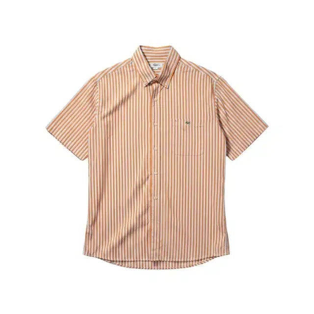 [BUNJANG] Lacoste Striped Shirt Orange / LACOSTE 라코스테 스트라이프 셔츠 오렌지 100