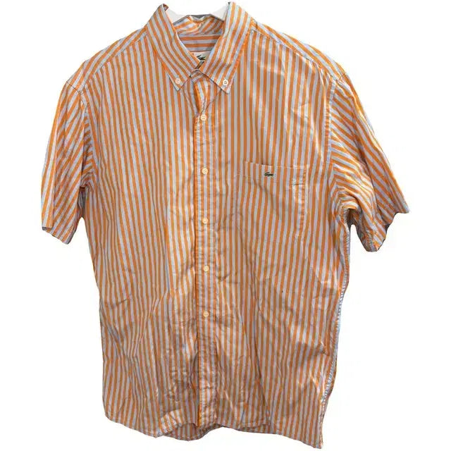 [BUNJANG] Lacoste Striped Shirt Orange / LACOSTE 라코스테 스트라이프 셔츠 오렌지 100