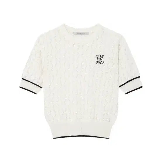 [BUNJANG] Vov Pointelle Short Sleeve Knit Top / 보브 포인텔 반팔 니트 탑