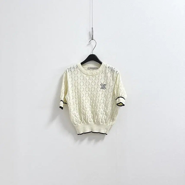 [BUNJANG] Vov Pointelle Short Sleeve Knit Top / 보브 포인텔 반팔 니트 탑