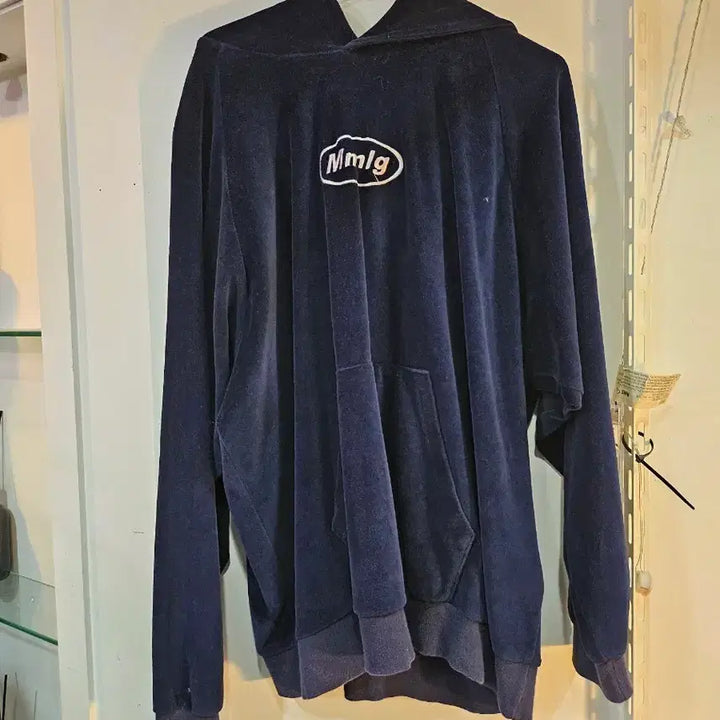 [BUNJANG] MMMG Velvet Hoodie Navy / <만원빈티지>MMMG 벨벳 후드티 네이비