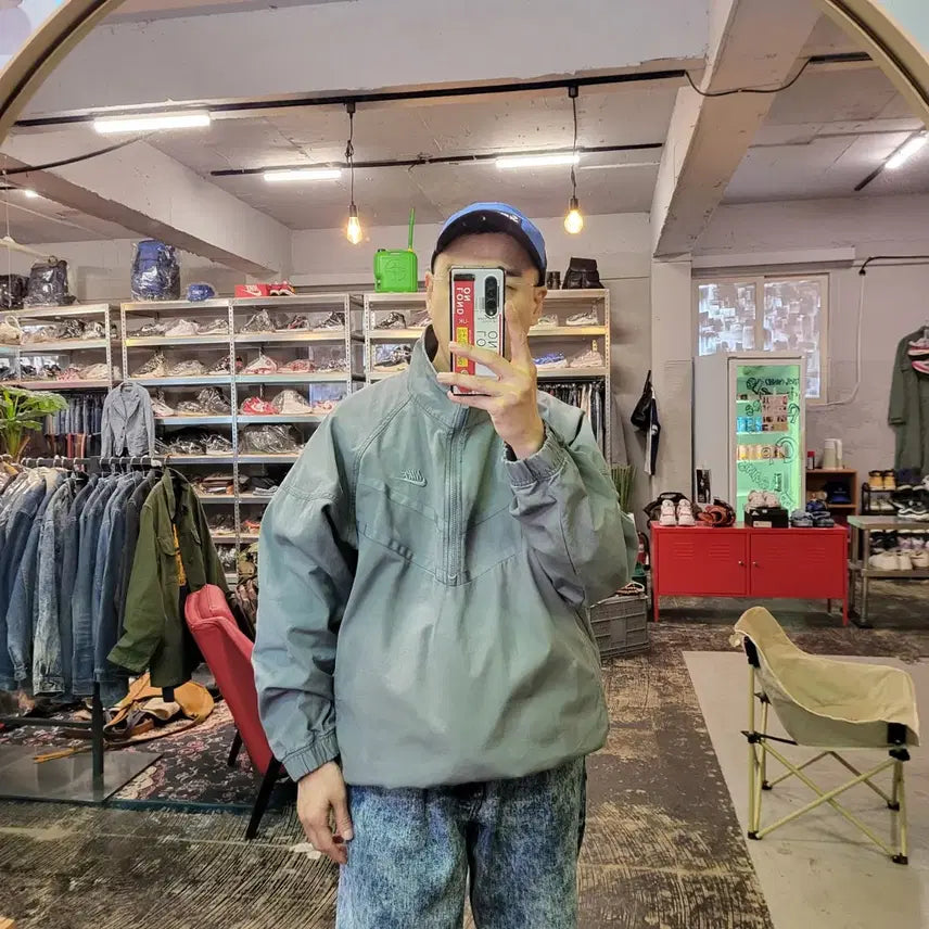 [BUNJANG] Nike Windrunner Canvas Jacket Smoke Grey / 나이키 윈드러너 캔버스 자켓 스모크 그레이 (XL)
