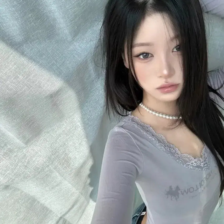 [BUNJANG] Please No Follow Cain Lace Long Sleeve Top / (새상품, 택O) 플리즈노팔로우 케인 레이스 롱슬리브 탑