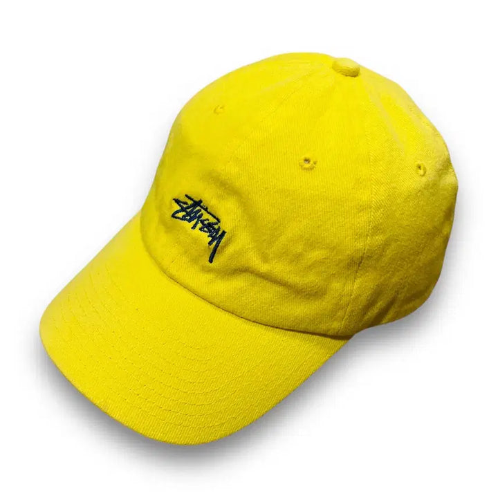 [BUNJANG] Stussy Small Logo Yellow Cotton Baseball Cap / 스투시 스몰 로고 병아리 스트릿 빈티지 볼캡
