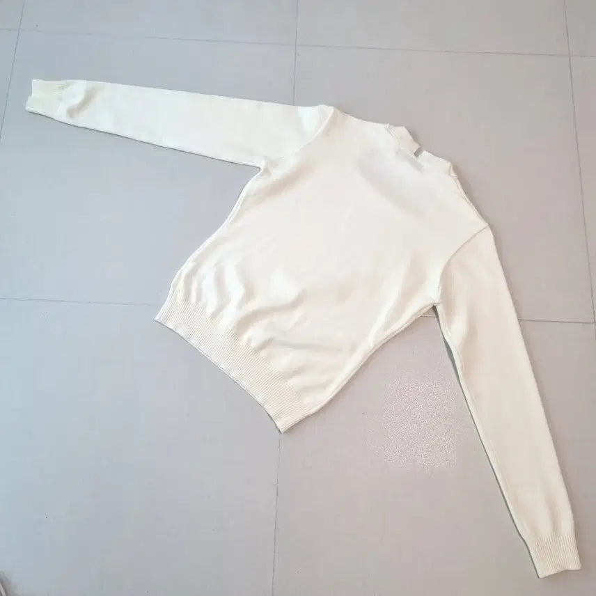 [BUNJANG] Evmow Wool Blend Elegant Deep Neck Knit Scarf Top / 에브모우 울 혼방 우아한 딥 넥 니트 스카프 탑 free