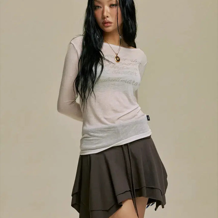 [BUNJANG] GILLAA ARCHIVE Lettering Sheer Long Sleeve Top / 길라아카이브 LETTERING SHEER LONG SLEEVE 롱 슬리브