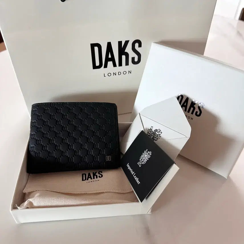[BUNJANG] Daks Genuine Cowhide Leather Black Wallet / [선물포장 새상품]닥스 천연소가죽 블랙 지갑/ 어버이날 선물