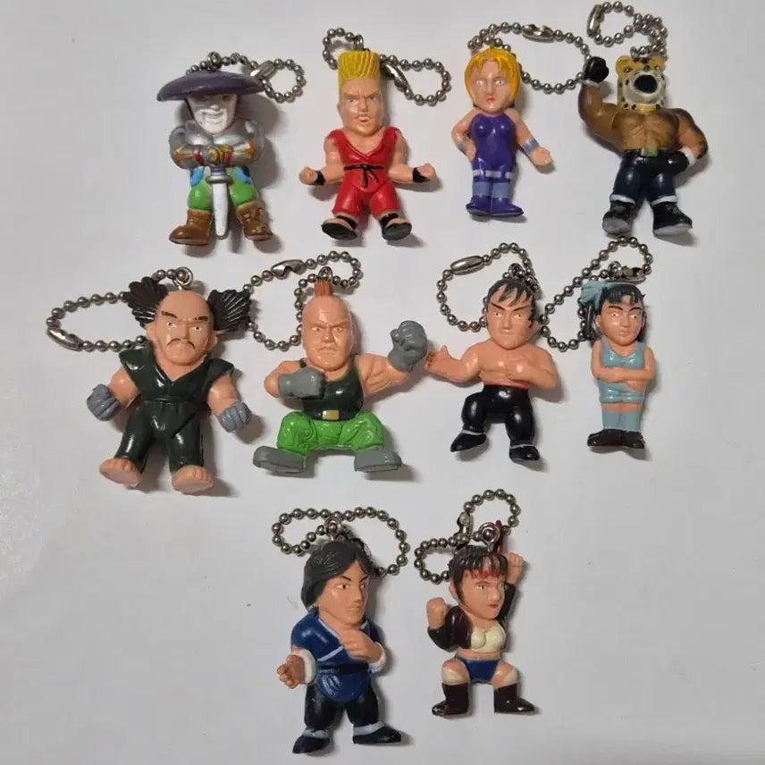[BUNJANG] Tekken 2 Character Mini Figure Keychain Set (10 Pieces) / 10개셋트)철권2 캐릭터 미니 피규어 키링