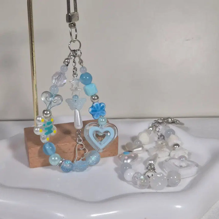 [BUNJANG] Heart Ring Beaded Keychain / 하트링키링 비즈키링