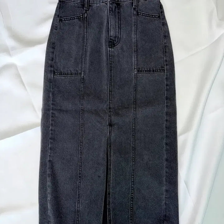 [BUNJANG] Black Denim Long Skirt / 새상품) 흑청 데님 롱 스커트