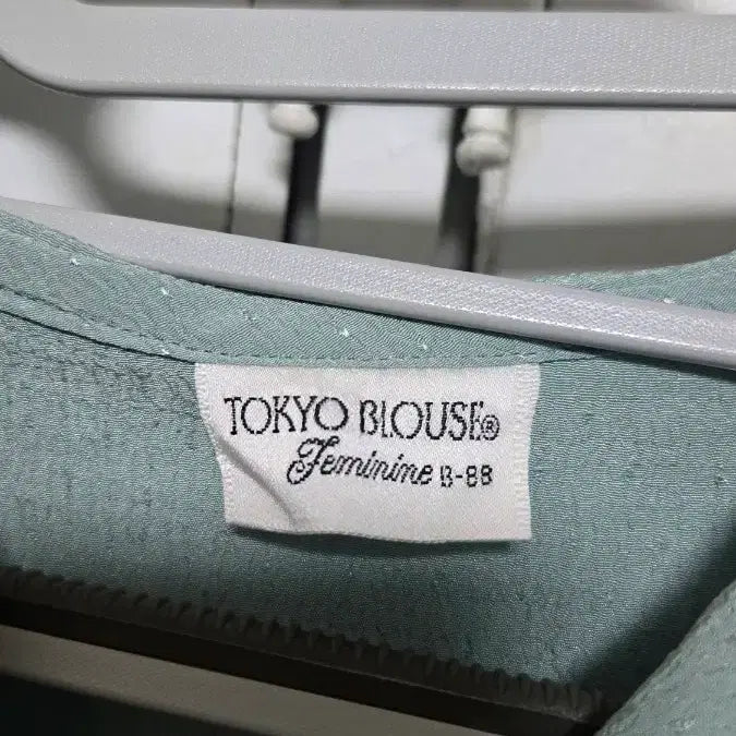 [BUNJANG] Vintage Mint Ribbon Blouse / 일본빈티지 민트색 블라우스
