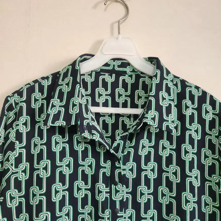 [BUNJANG] Golbang Chain Pattern Long Shirt Dress / 골방. 체인 패턴 롱셔츠블라우스겸원피스 77