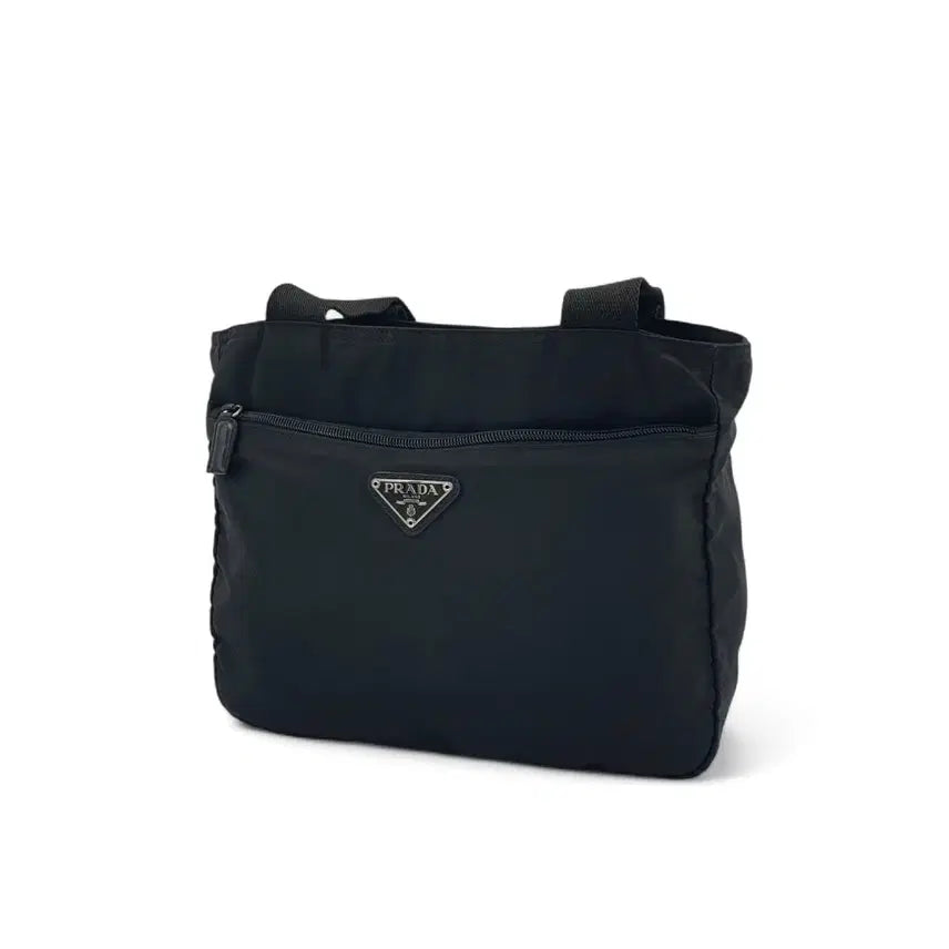 [BUNJANG] Prada Triangle Logo Re-Nylon Black Shoulder Bag / 프라다 삼각로고 리나일론 블랙 숄더백