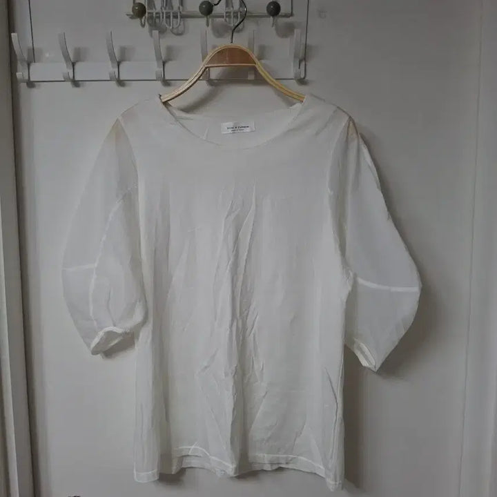 [BUNJANG] White Puff Sleeve Blouse (Size 55-66) / 화이트 블라우스 55~66반