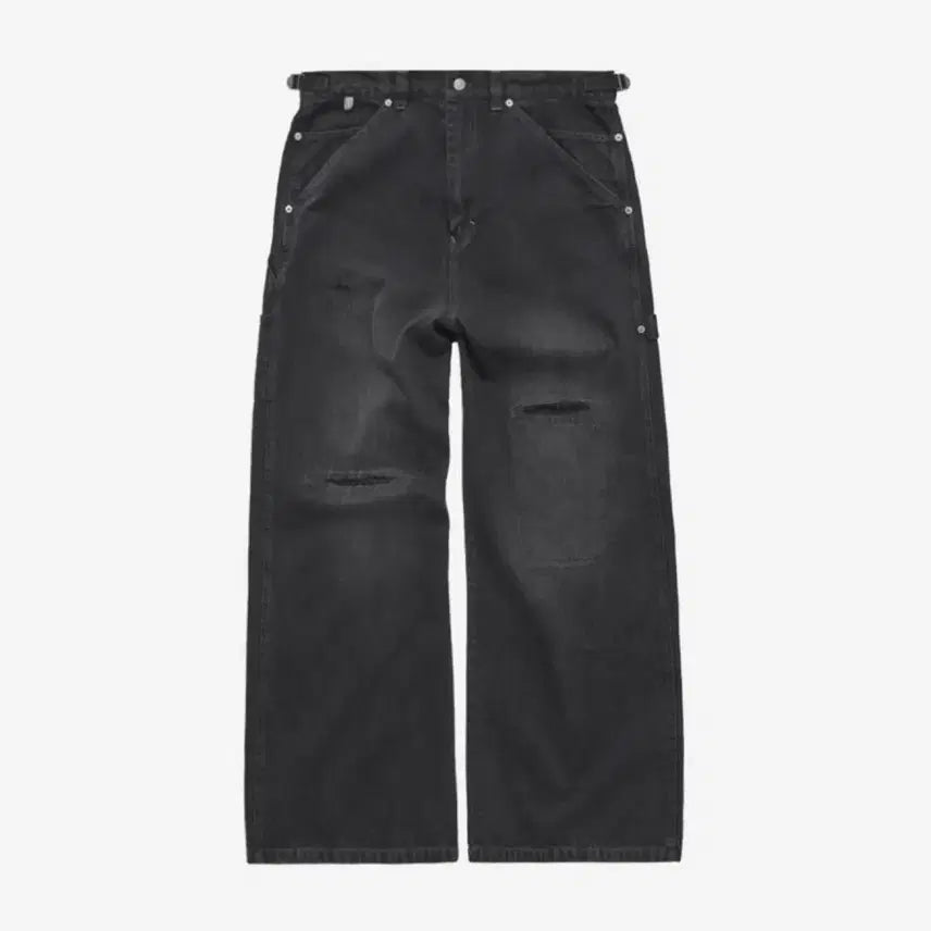 [BUNJANG] POLI TÉRU Damaged Carpenter Pants Washed Black / 4)폴리테루 데미지드 카펜터 팬츠 워시드 블랙