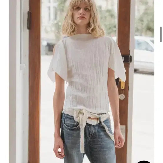 [BUNJANG] Basisrecreo Folio Top Blouse White S / 베이스레인지 폴리오 FOLIO TOP 블라우스 화이트 S /게드 GED