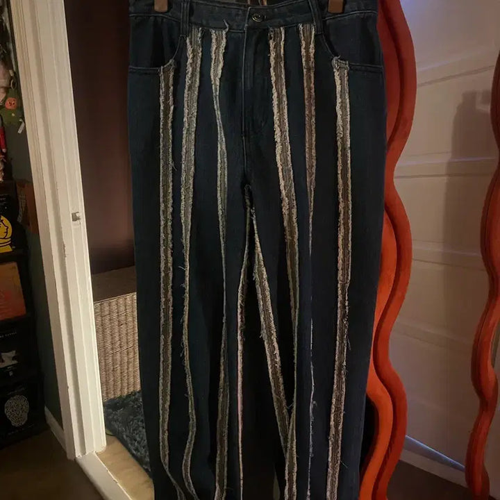 [BUNJANG] Nomenuul Vertical Cut Denim Pants Blue L / [L] 노메뉴얼 데님 팬츠