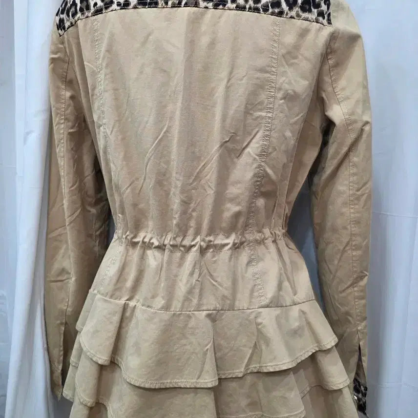 [BUNJANG] Egoist Beige Leopard Epaulet Field Jacket / 에고이스트 베이지 레오파드 견장 야상 점퍼