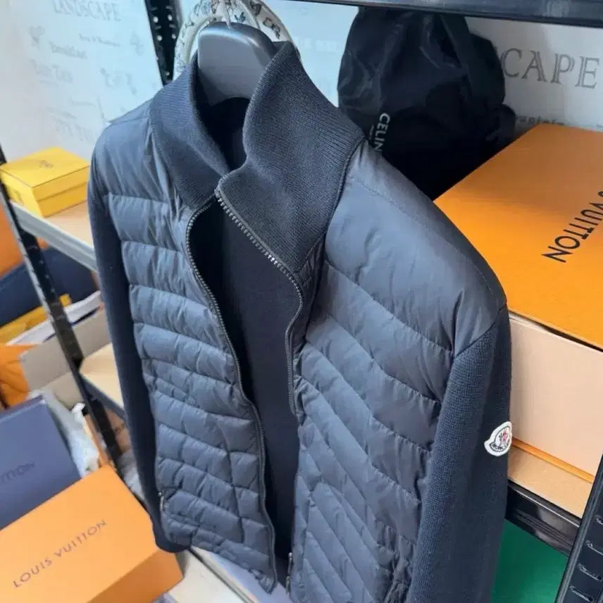 [BUNJANG] Moncler Black Padded Knit Cardigan / 몽클레어 블랙 패딩 니트 가디건 (새상품급)