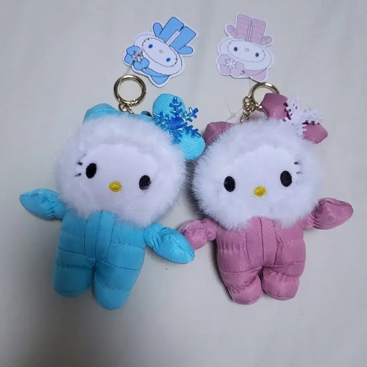 [BUNJANG] Hello Kitty Padded Keyring Doll (Blue/Pink) / 헬로키티 패딩 키링 인형 (블루/핑크)