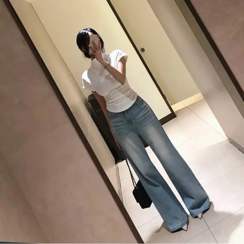 [BUNJANG] Modifit Purely High-Waist Wide Bootcut Pants (S) / 새상품 포장그대로 사계절 모디핏 퓨어리 하이웨스트 와이드 부츠컷 바지 팬