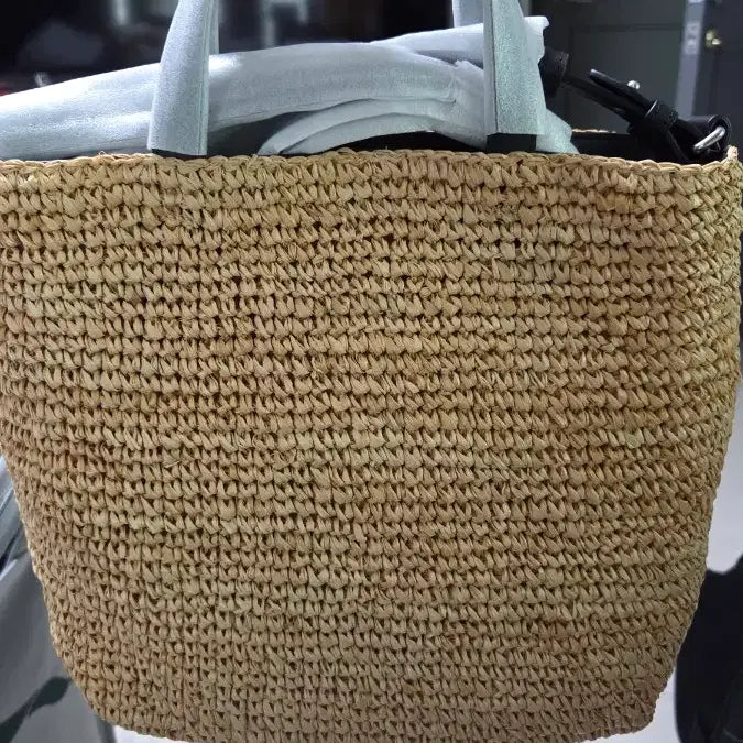 [BUNJANG] Kenzo Flower Logo Raffia Tote Bag Small / 겐죠 플라워 로고 라피아 토트백 새제품 스몰 사이즈