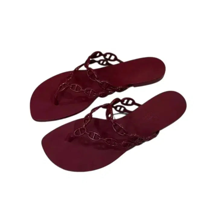 [BUNJANG] Hermes Egery Sandals Bordeaux IT 38 (US 7.5-8) / [정품]에르메스 에제리 샌들 보르도 245 풀구성품