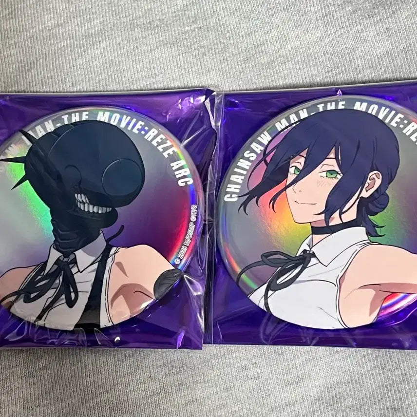 [BUNJANG] Chainsaw Man Baseyard Big Can Badge Set / 체인소맨 베이스야드 대교류전 레제캔뱃지 2종 일괄판매