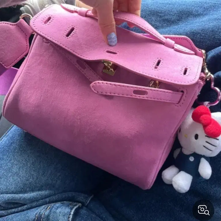 [BUNJANG] Pepe Yoon Pink Suede Bag / 페페윤 자체제작 핑크 스웨드 백