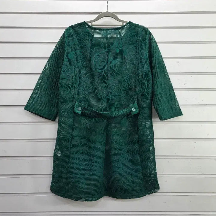 [BUNJANG] Green Mesh 3/4 Sleeve Ladies Long Jacket / 그린 망사원단 칠부소매 부인복롱자켓/보물찾기천사