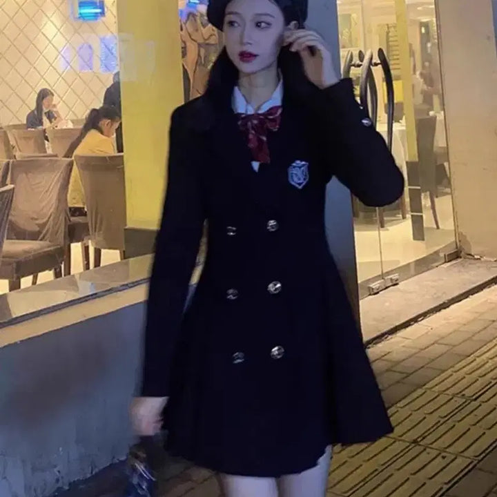[BUNJANG] Preppy British Style School Uniform Blazer / 할인>프레피룩 영국 정장 자켓 하이틴 졸사 제복 컨셉 드레스