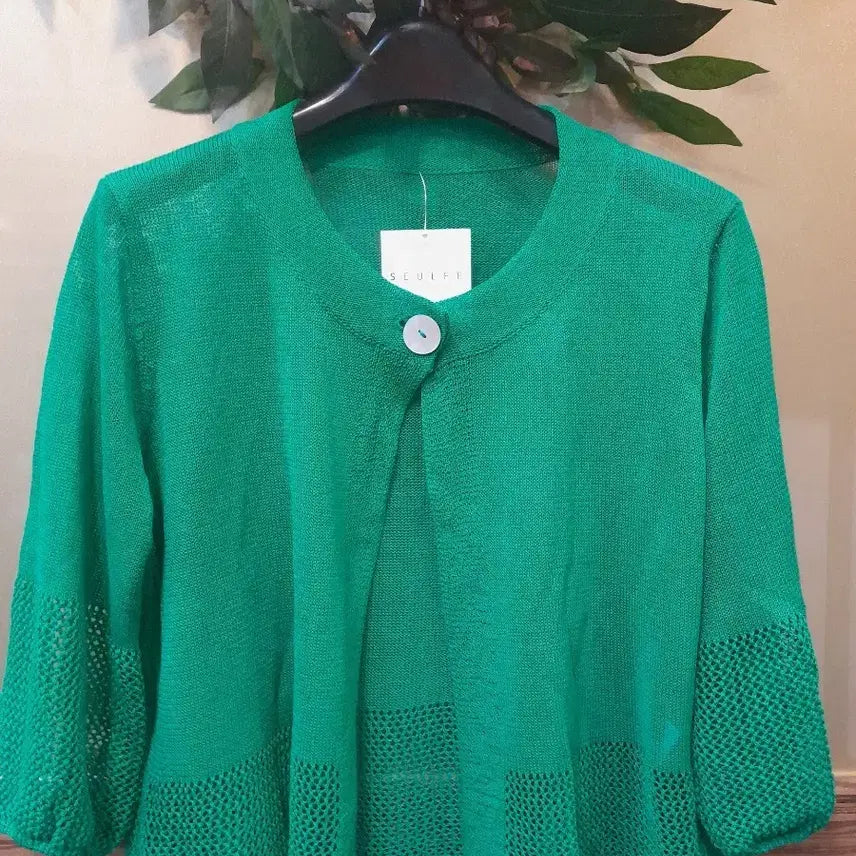 [BUNJANG] SEULFE Green Knit Cardigan / SEULFE 그린 니트 가디건