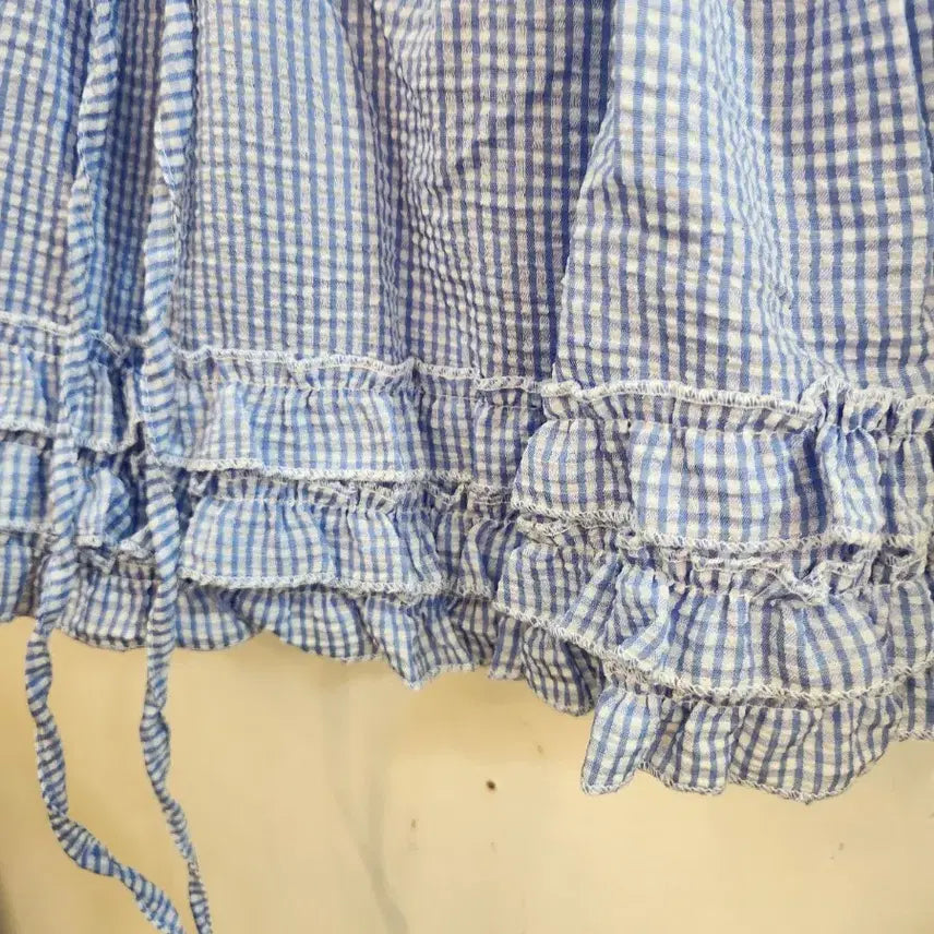 [BUNJANG] Frill Check Banding Shorts Pants / 프릴체크밴딩반바지팬츠(새상품)