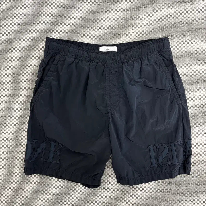 [BUNJANG] Stone Island Embroidered Shorts Black / [M]스톤아일랜드 자수 반바지