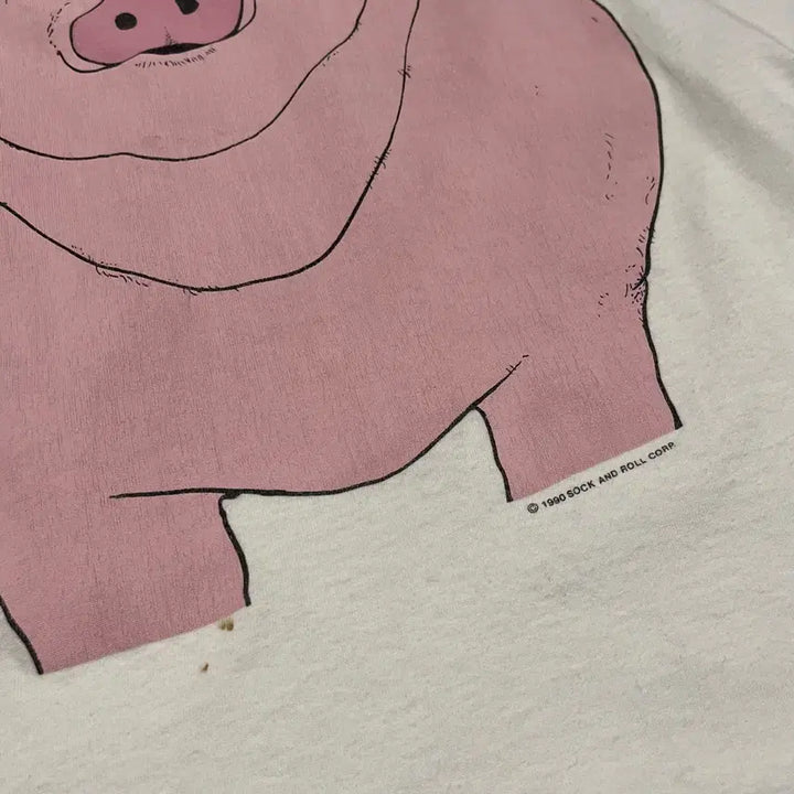 [BUNJANG] 90s Big Face Pig T-Shirt (Size L/105) / 90s Big Face Pig 티셔츠 (105)