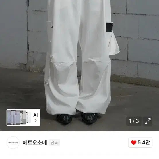 [BUNJANG] ETOOSOME Two-Pocket Belt Wide Pants / 에트오소메 투포켓 벨트 와이드 팬츠