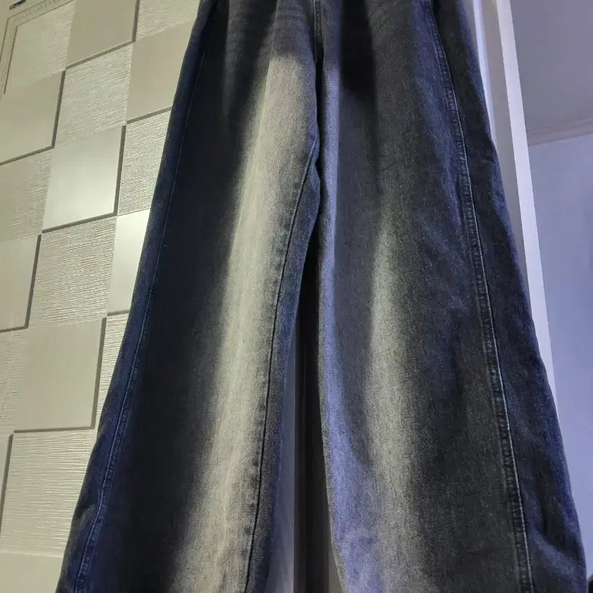 [BUNJANG] Black Denim Wide Pants / 흑청 와이드 데님 팬츠