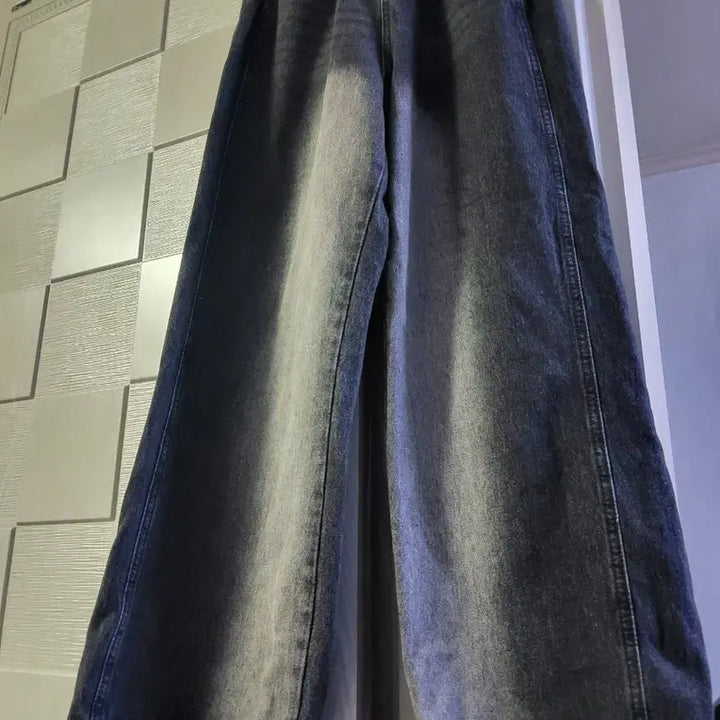 [BUNJANG] Black Denim Wide Pants / 흑청 와이드 데님 팬츠