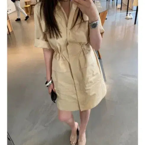 [BUNJANG] Myicon Cotton String Dress / 마이아이코 코트 스트링 원피스