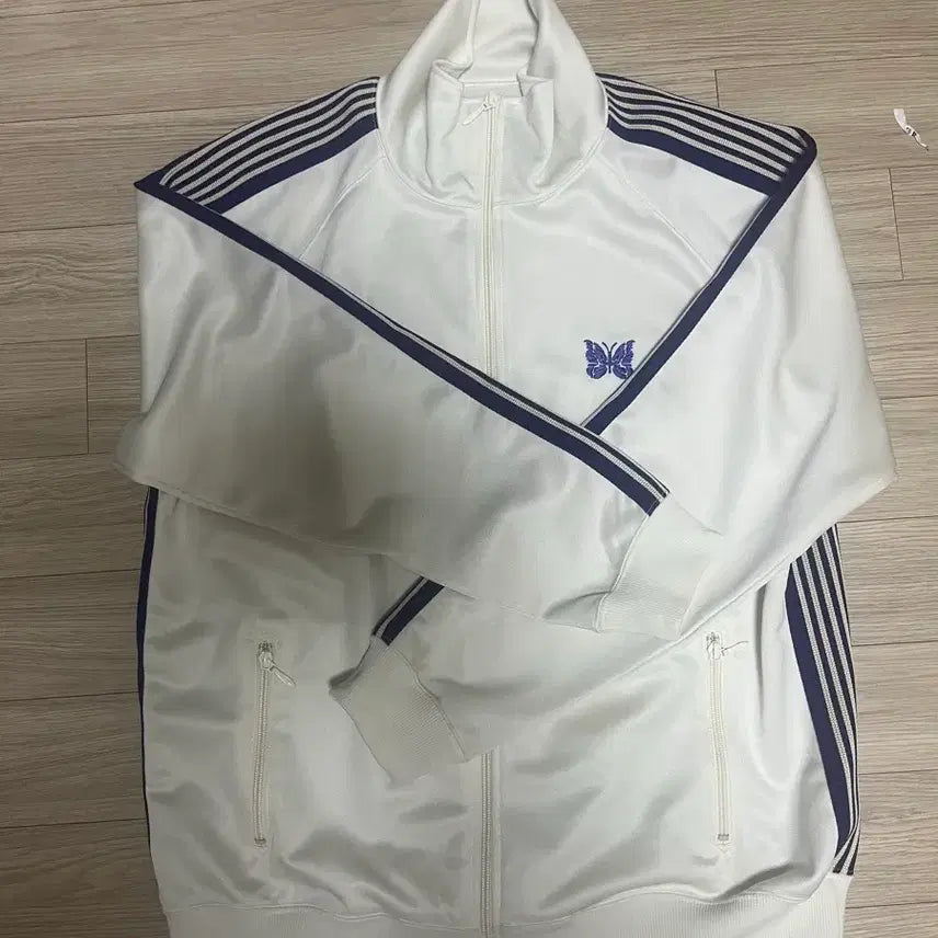 [BUNJANG] Needles Track Jacket White Purple XL / 니들스 트랙자켓 xl 화이트 퍼플