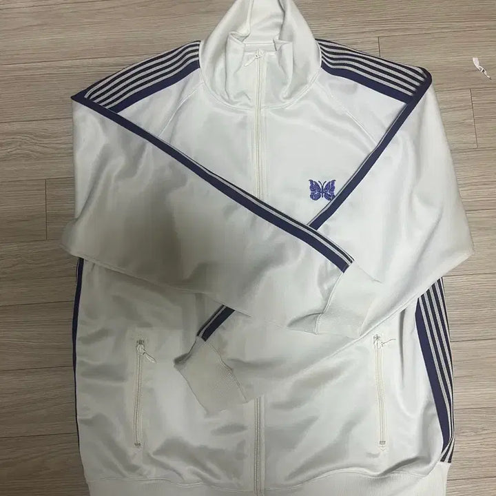 [BUNJANG] Needles Track Jacket White Purple XL / 니들스 트랙자켓 xl 화이트 퍼플
