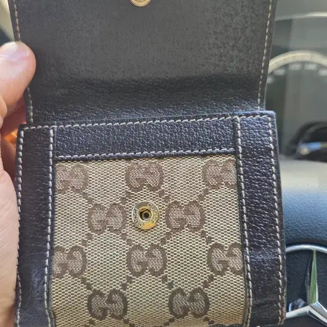 [BUNJANG] Gucci GG Logo Bifold Wallet Brown / 구찌 GG 로고 반지갑 브라운