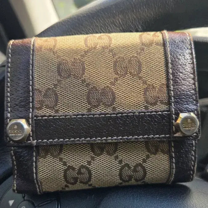 [BUNJANG] Gucci GG Logo Bifold Wallet Brown / 구찌 GG 로고 반지갑 브라운